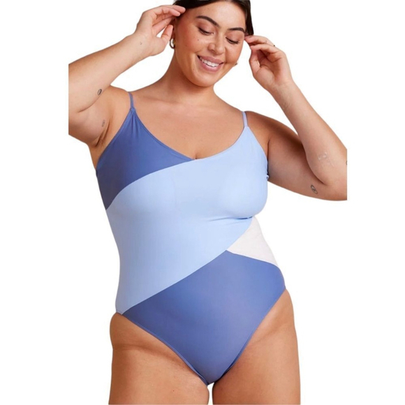 Summersalt Marina One Piece Colorblock Swimsuit sz 22 NWT Full Coverage - Picture 2 of 12